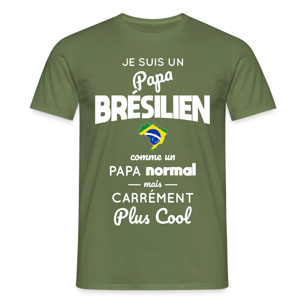 T-shirt Homme - Papa Brésilien Plus Cool - vert militaire