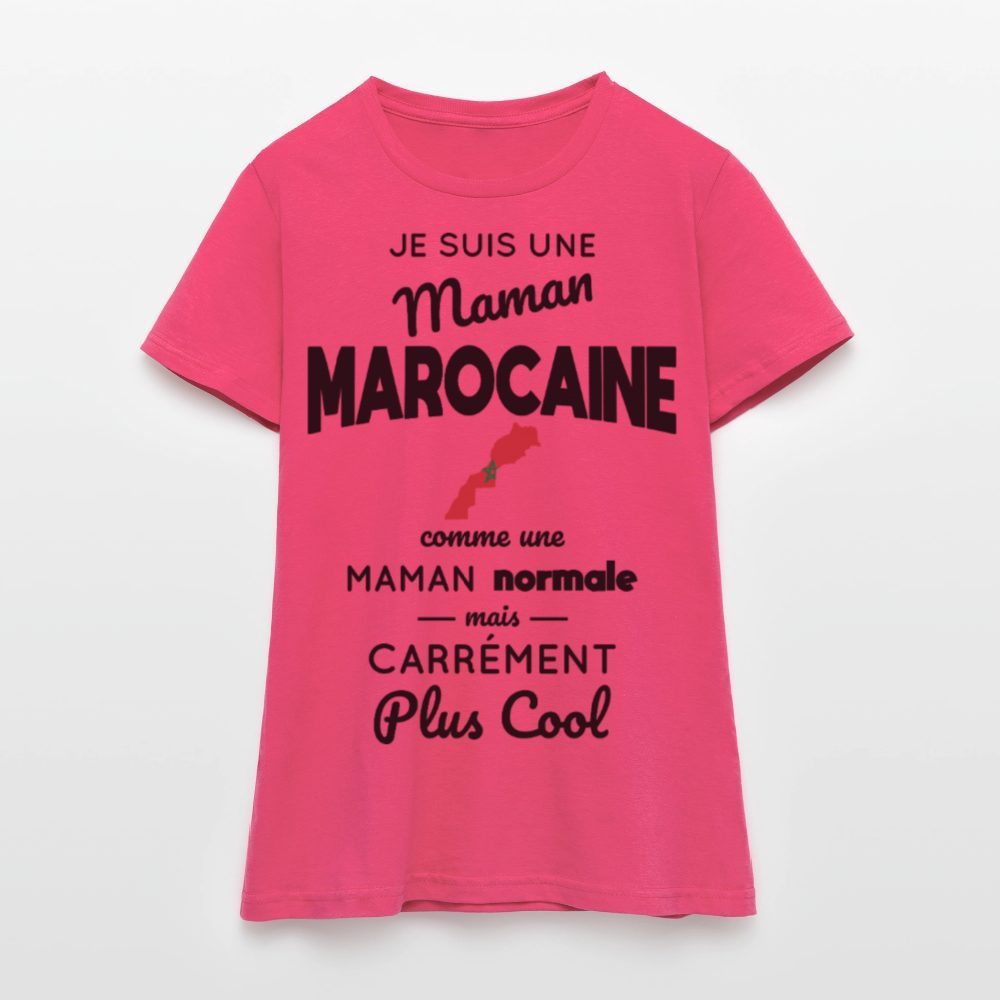 T-shirt Femme - Maman Marocaine plus cool - rose azalée