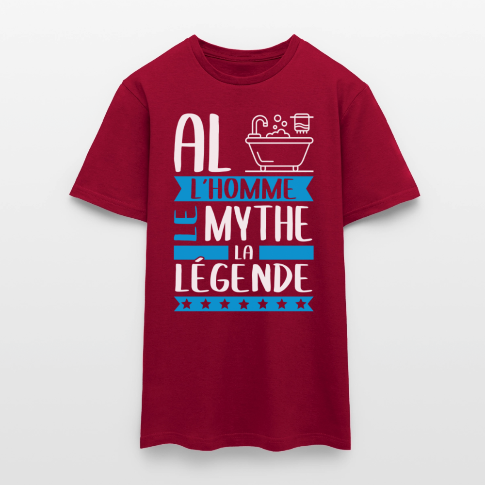 T-shirt homme Albin rébus – L’homme, le mythe, la légende - rouge brique