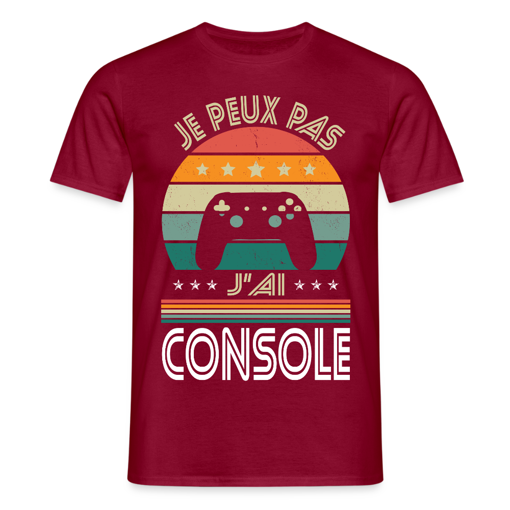 T-shirt Homme - Je peux pas j'ai Console - rouge brique