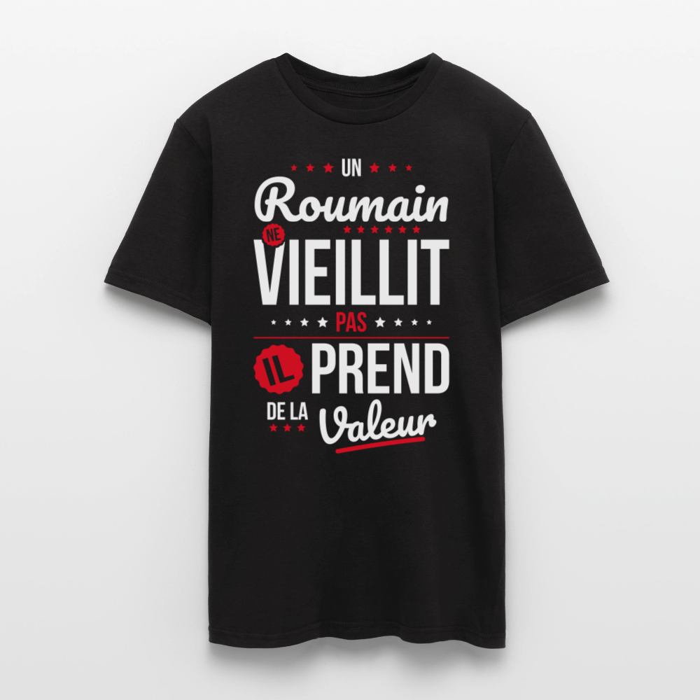 T-shirt Homme - Un Roumain ne vieillit pas - noir