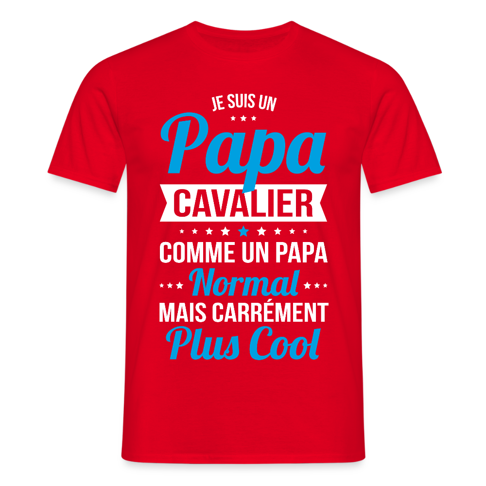 T-shirt Homme - Papa cavalier plus cool - rouge