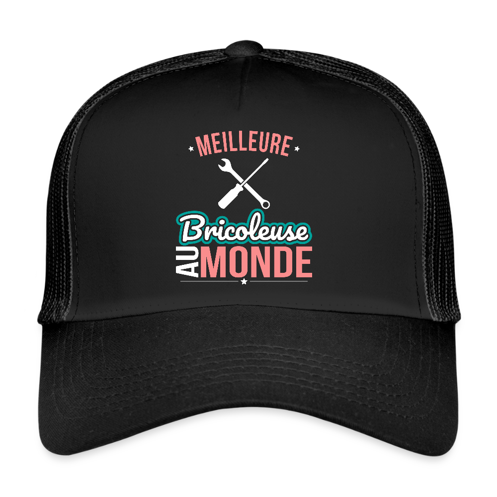 Casquette Trucker - Meilleure bricoleuse au monde - noir/noir
