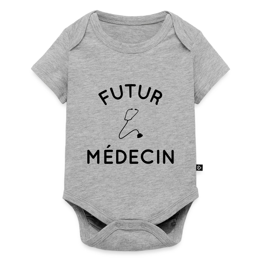 Body Bébé bio manches courtes - Futur médecin - gris chiné