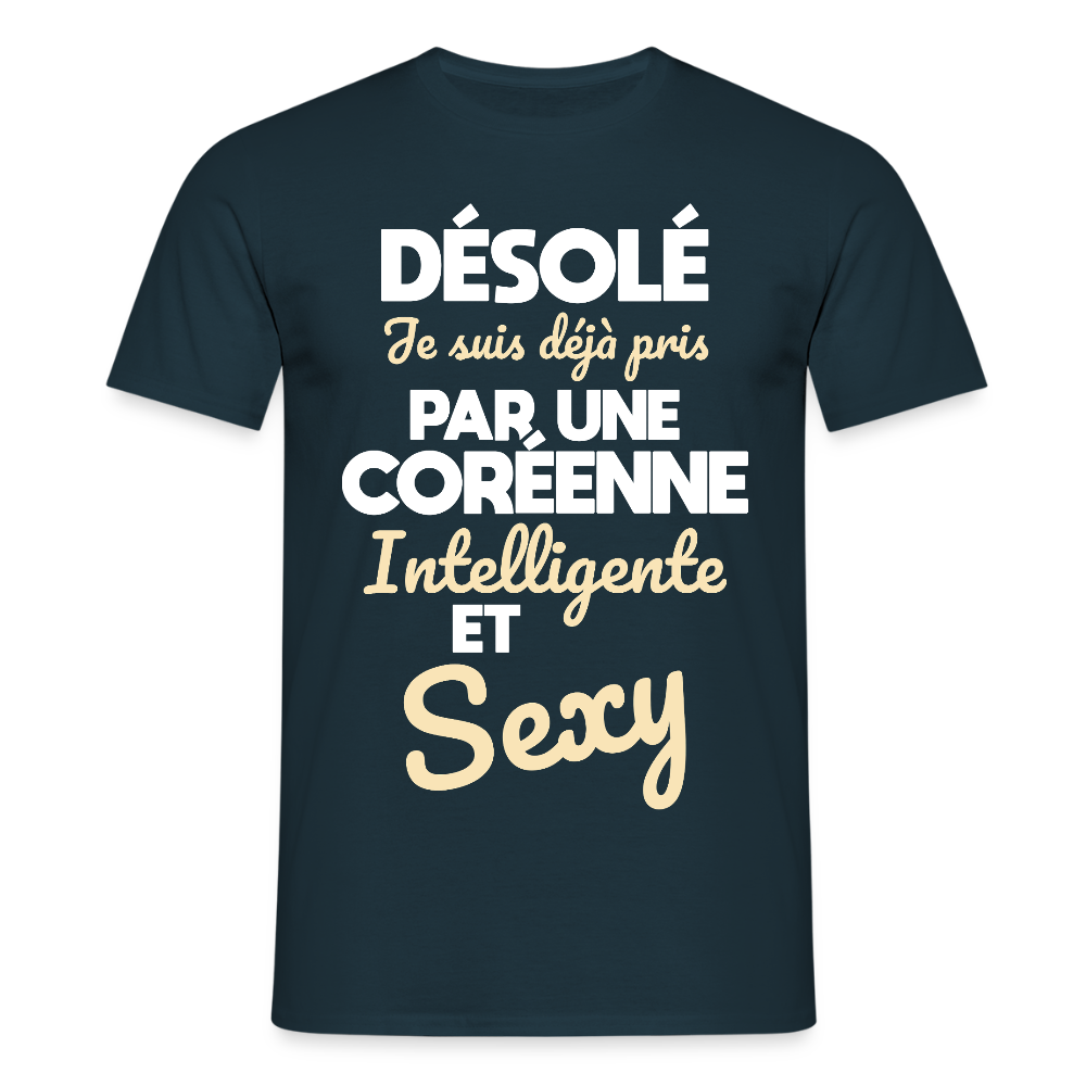 T-shirt Homme - Je suis déjà pris par une Coréenne intelligente et sexy - marine