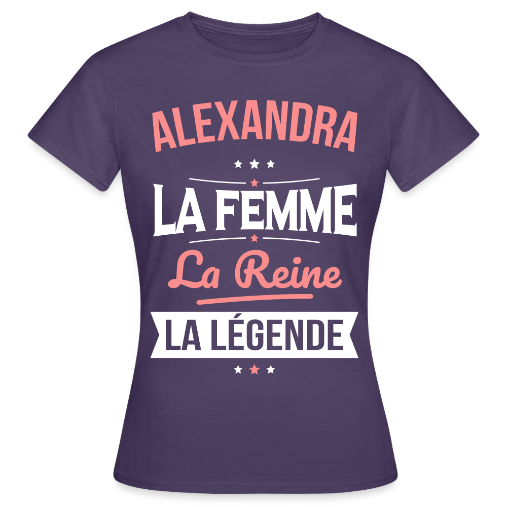 T-shirt Femme - Alexandra - la Femme - la Reine - la Légende - violet foncé