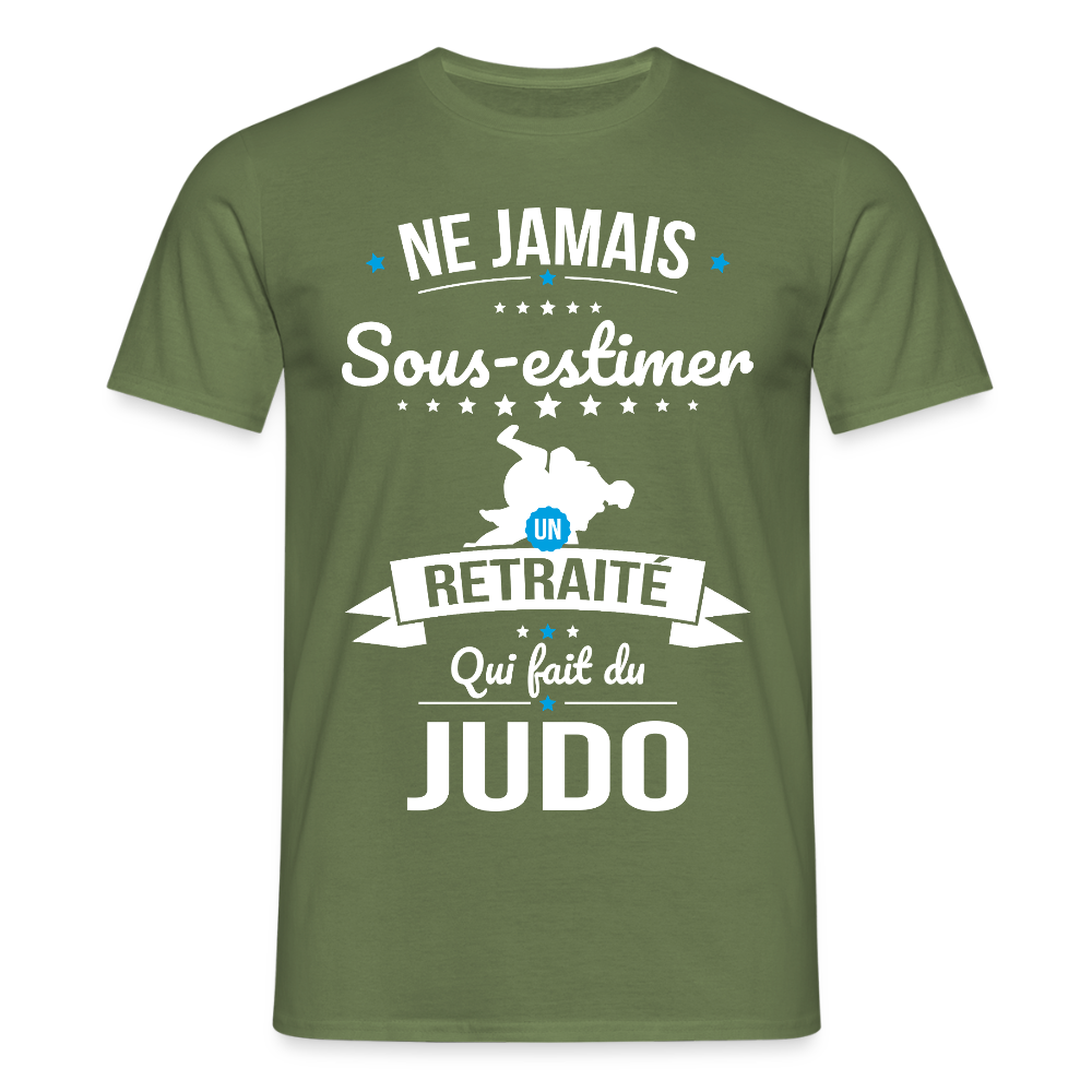 T-shirt Homme - Ne jamais sous-estimer un retraité qui fait du judo - vert militaire