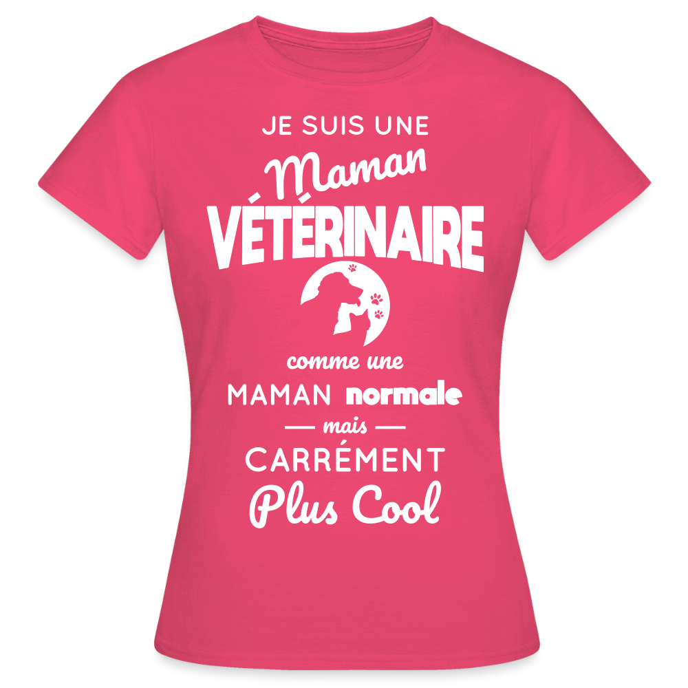 T-shirt Femme - Maman vétérinaire plus cool - rose azalée