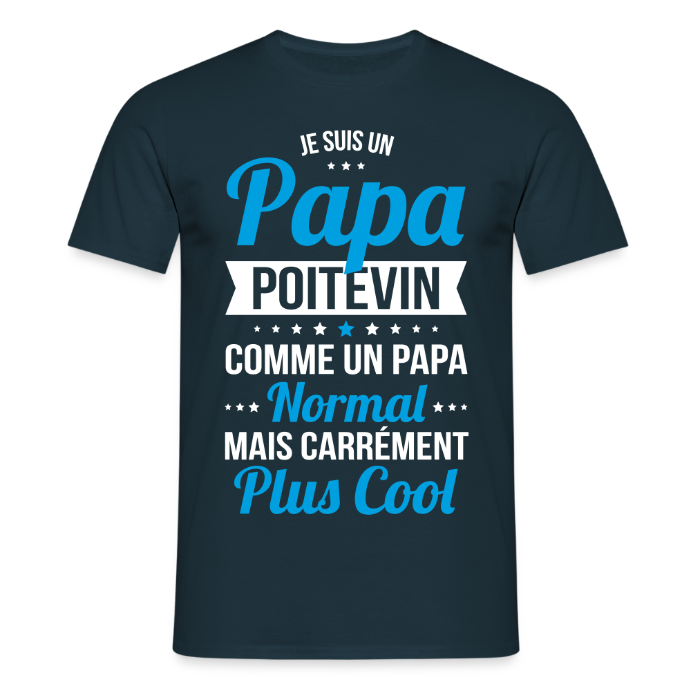 T-shirt Homme - Papa Poitevin Plus Cool - marine