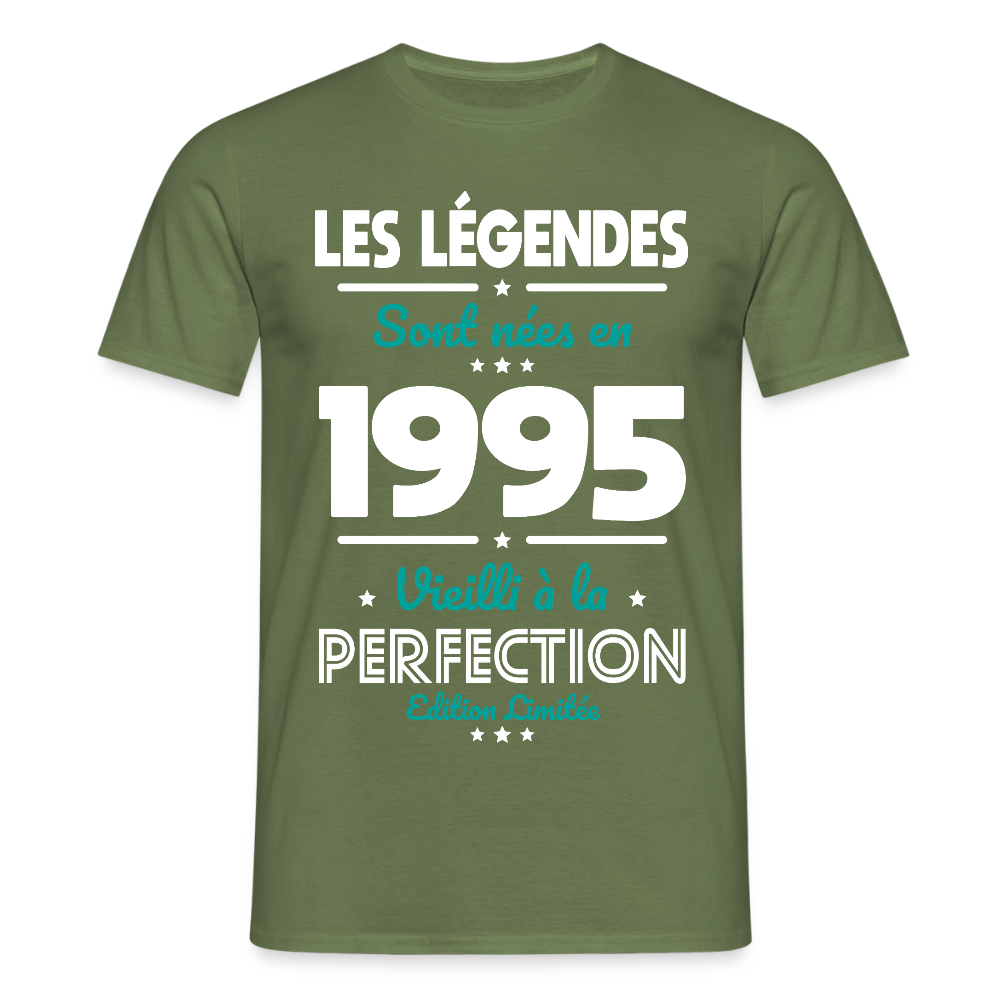 T-shirt Homme - Anniversaire 30 Ans - Les Légendes sont nées en 1995 - vert militaire