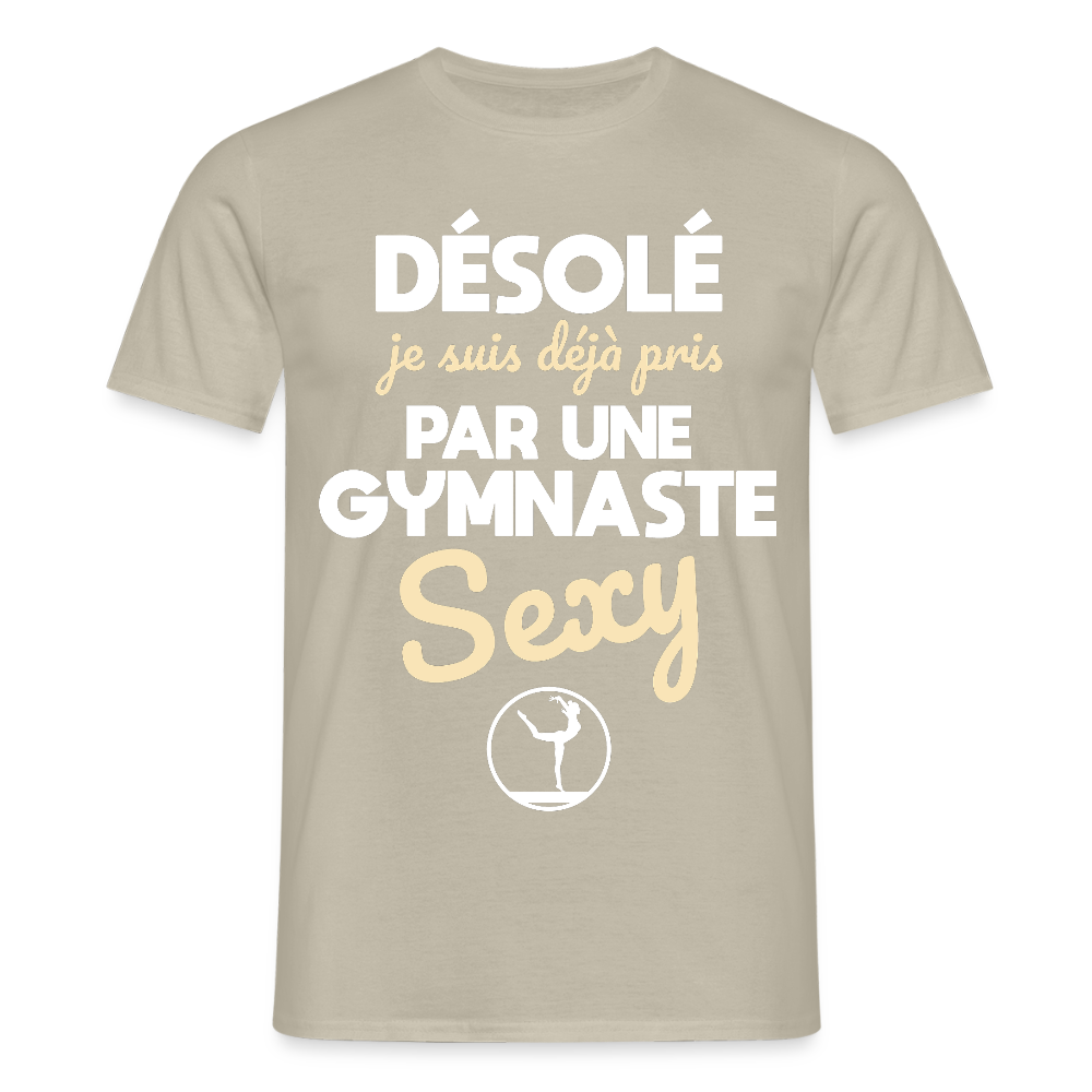 T-shirt Homme - Je suis pris par une gymnaste sexy - beige sable