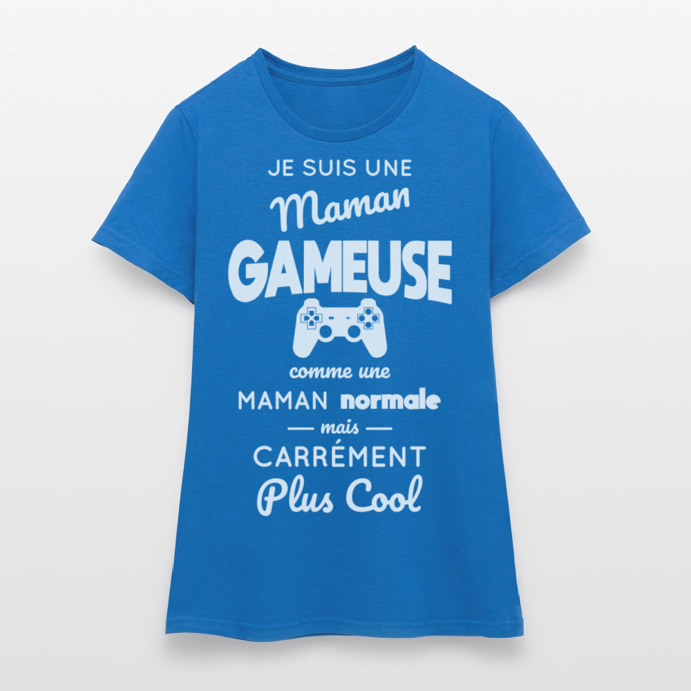 T-shirt Femme - Maman gameuse plus cool - bleu royal