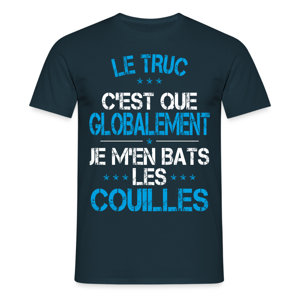 T-shirt Homme - Je m'en bats les couilles - marine