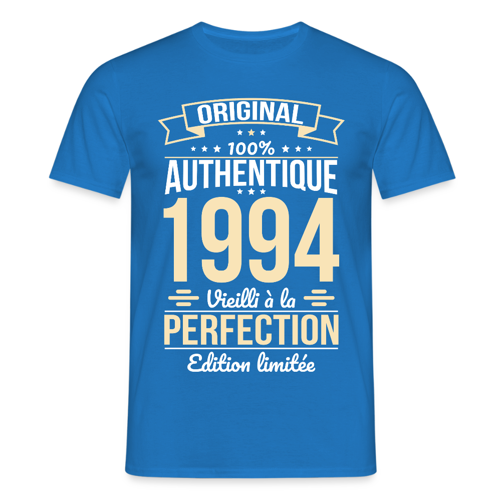 T-shirt Homme - Anniversaire 31 Ans - Original 1994 - bleu royal