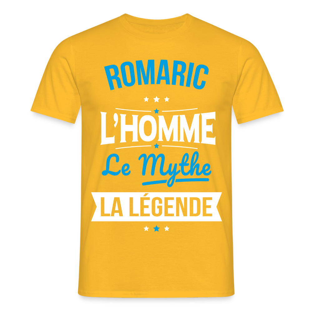 T-shirt Homme - Romaric - l'Homme - le Mythe - la Légende - jaune
