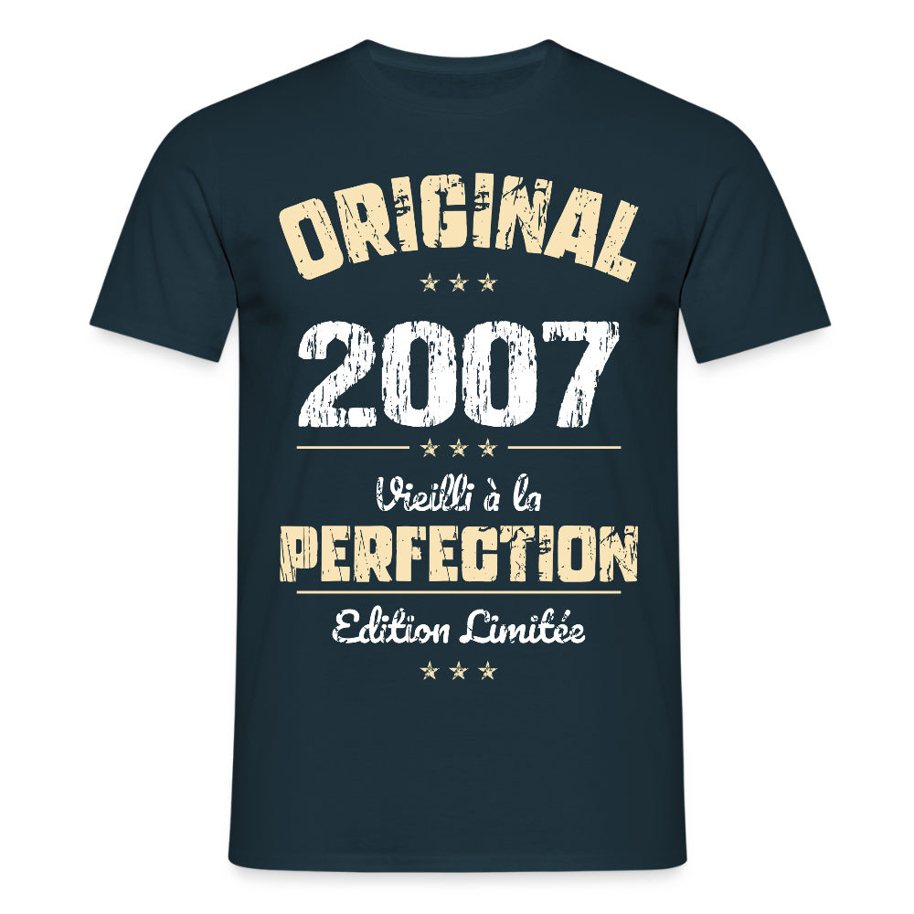T-shirt Homme - Anniversaire 18 Ans - Original 2007 - marine