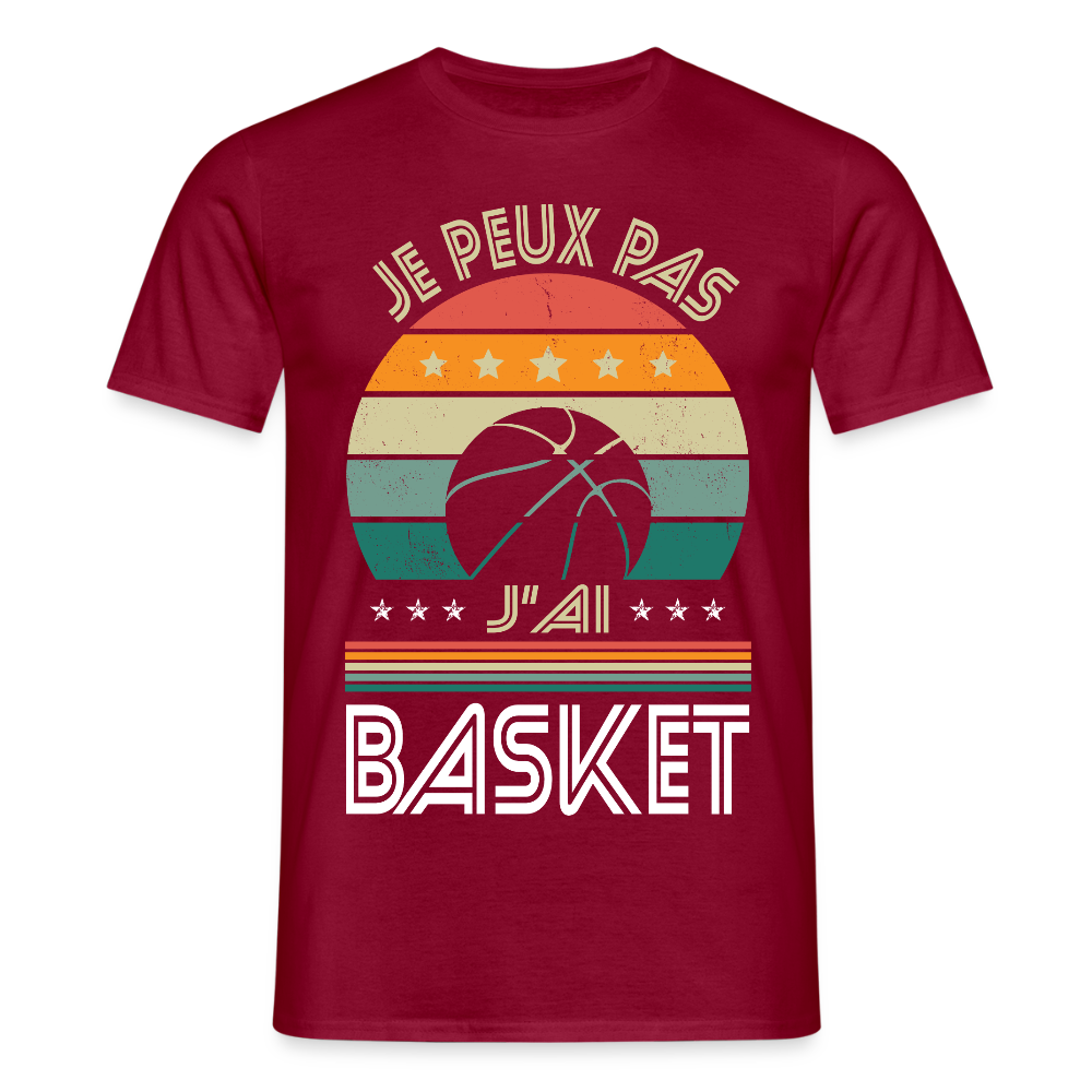T-shirt Homme - Je peux pas j'ai Basket - rouge brique