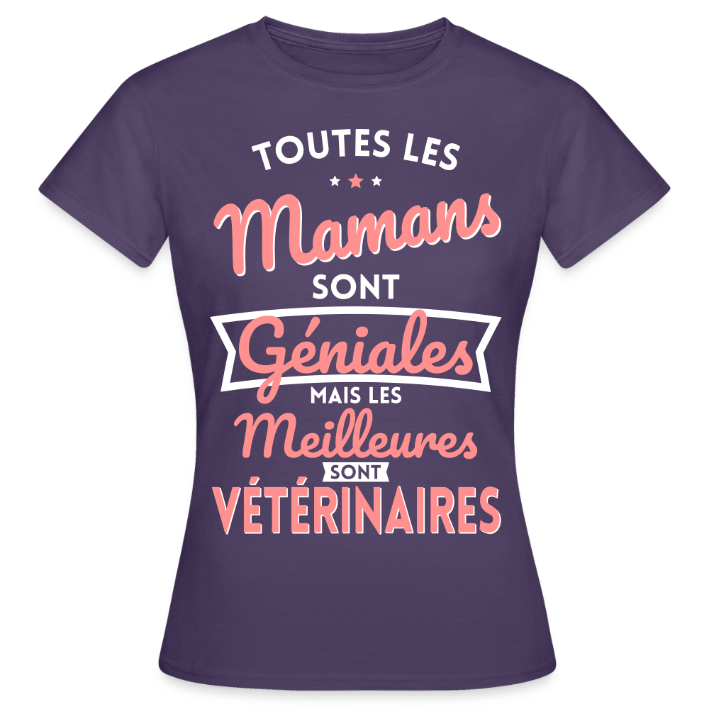 T-shirt Femme - Mamans géniales - Les meilleures sont vétérinaires. - violet foncé