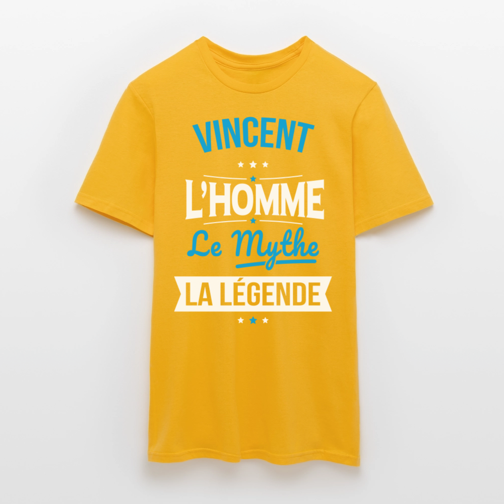 T-shirt Homme - Vincent - l'Homme - le Mythe - la Légende - jaune