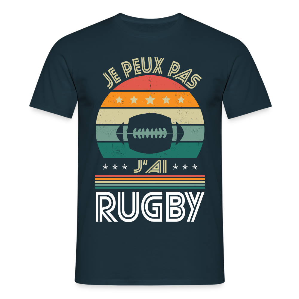 T-shirt Homme - Je peux pas j'ai Rugby - marine