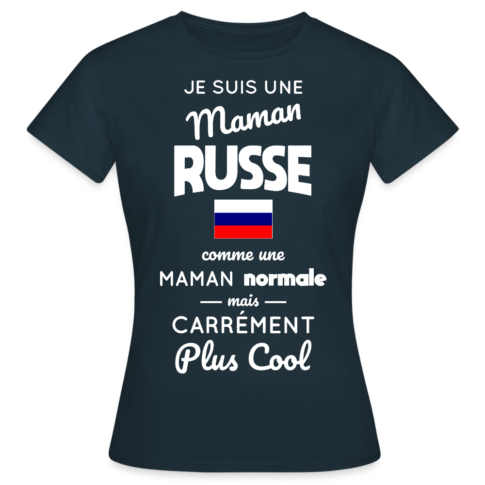 T-shirt Femme - Maman Russe plus cool - marine