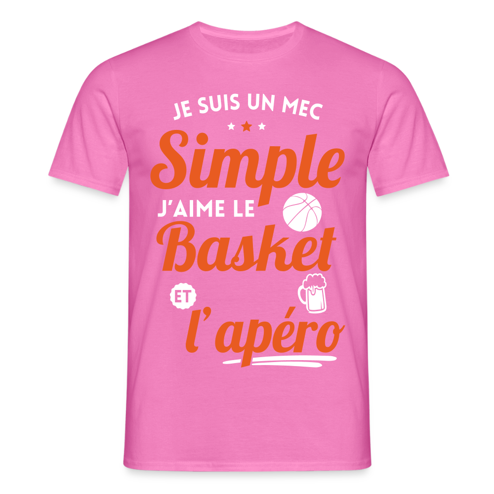 T-shirt Homme - J'aime le basket et l'apéro - rose