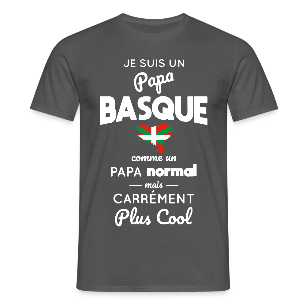 T-shirt Homme - Papa Basque Plus Cool - charbon