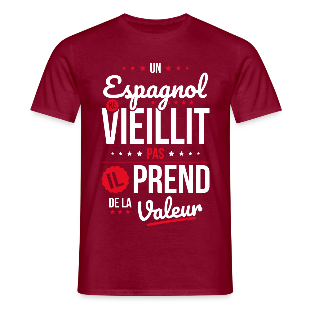T-shirt Homme - Un Espagnol ne vieillit pas - rouge brique