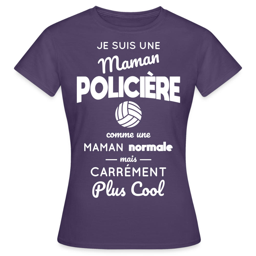 T-shirt Femme - Maman policière plus cool - violet foncé