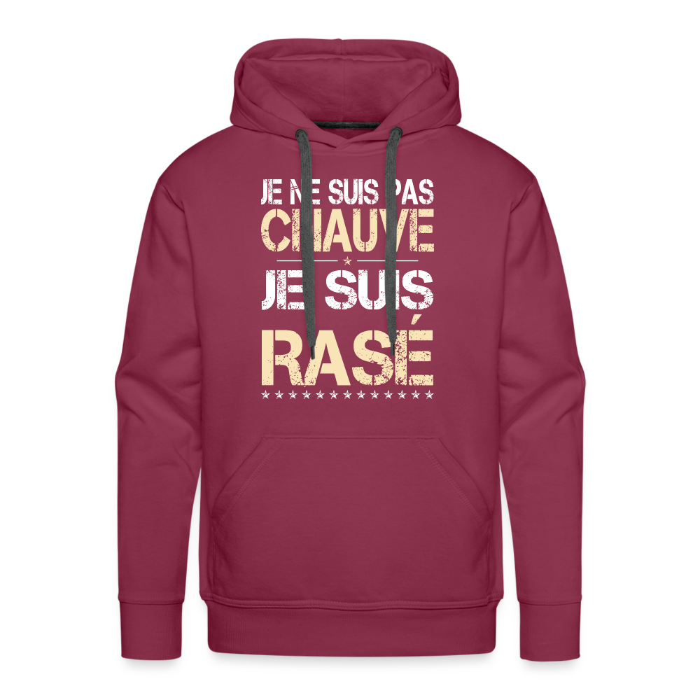 Sweat à capuche Premium Homme - Je ne suis pas chauve - bordeaux