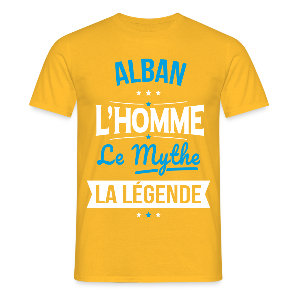 T-shirt Homme - Alban - l'Homme - le Mythe - la Légende - jaune
