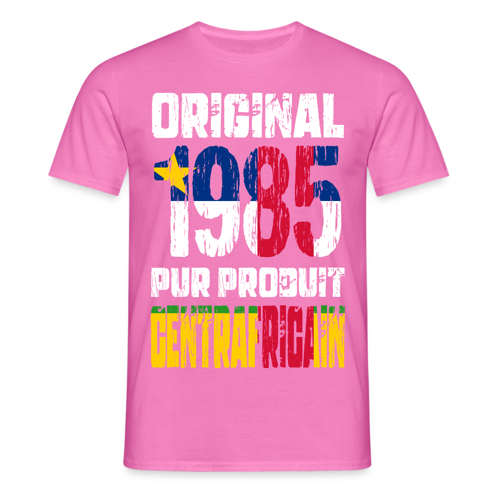 T-shirt Homme - Anniversaire 40 Ans - Original 1985 - Pur produit Centrafricain - rose
