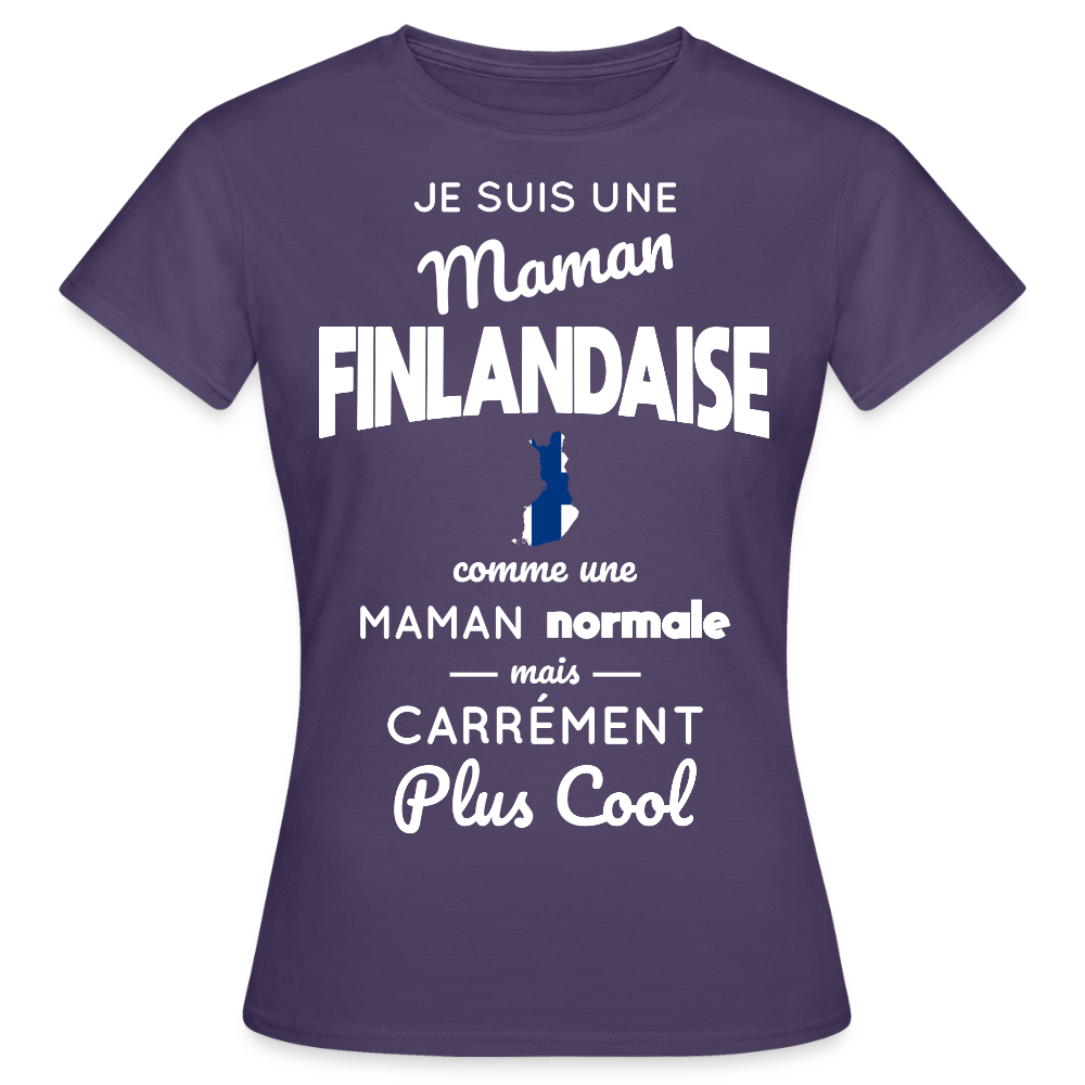 T-shirt Femme - Maman Finlandaise plus cool - violet foncé