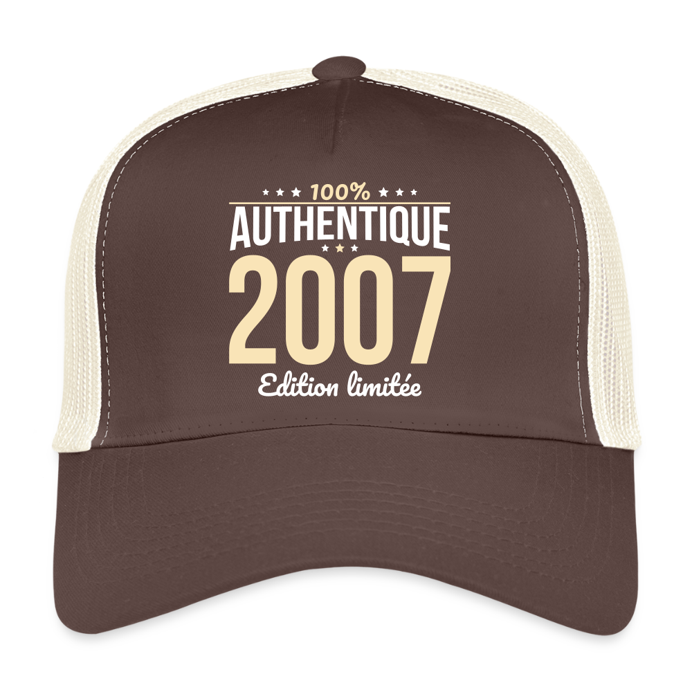 Casquette Trucker - Anniversaire 18 Ans - 100% Authentique 2007 - marron/beige