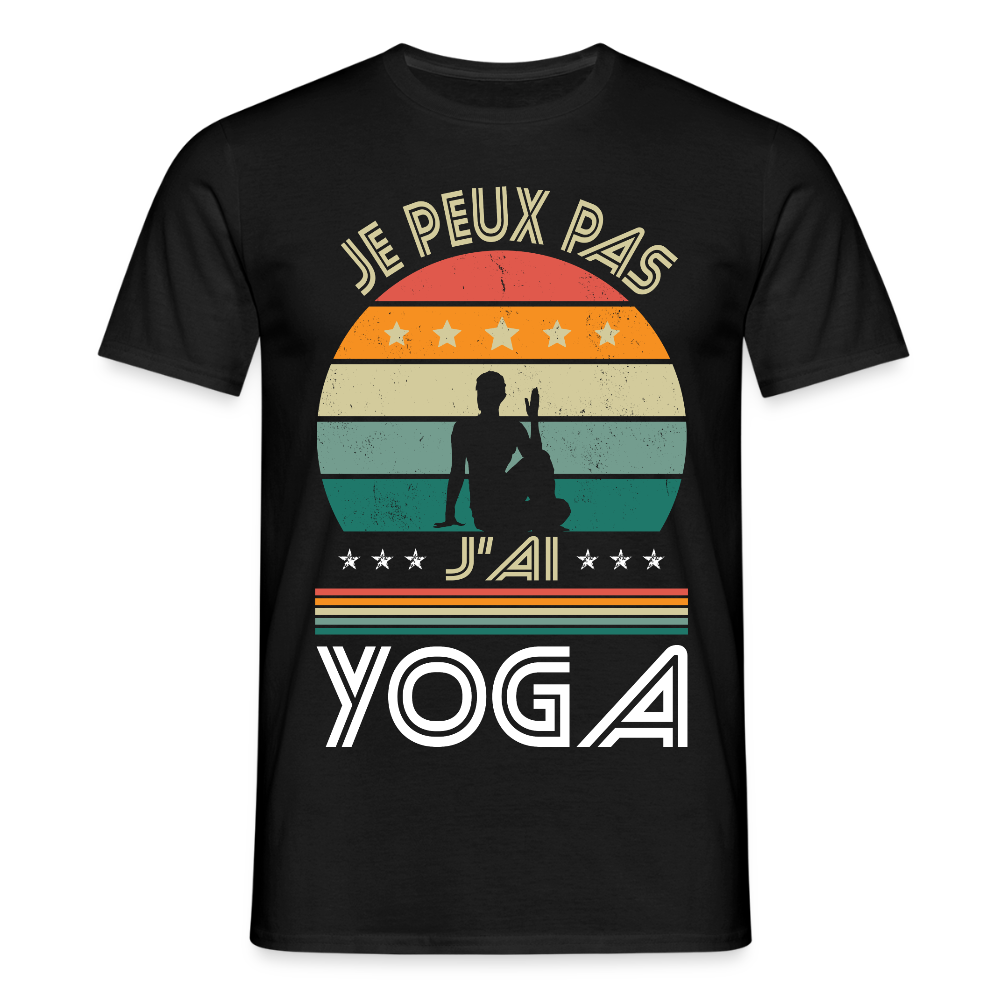 T-shirt Homme - Je peux pas j'ai Yoga - noir