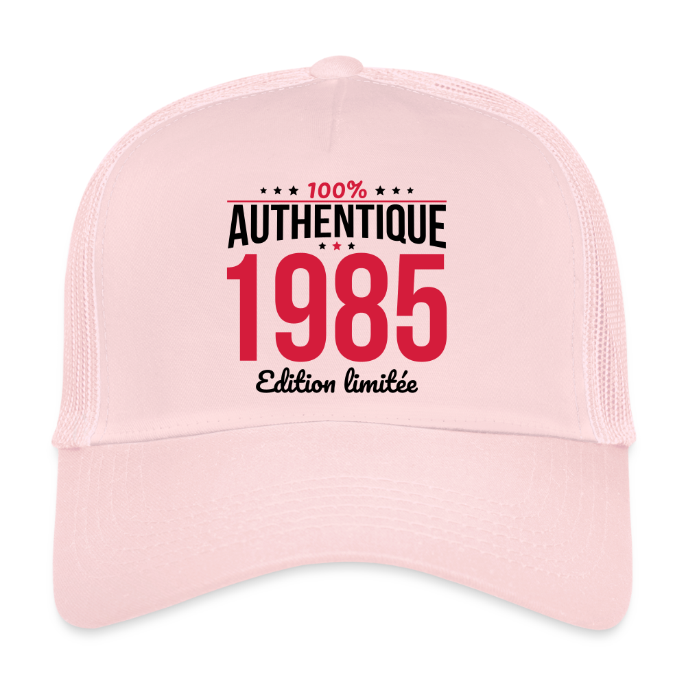 Casquette Trucker - Anniversaire 40 Ans - 100% Authentique 1985 - rose pâle