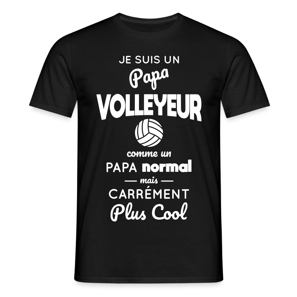 T-shirt Homme - Papa volleyeur plus cool - noir