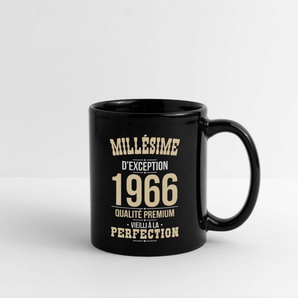 Mug uni anniversaire 60 ans homme – Millésime d’Exception 1966 - noir