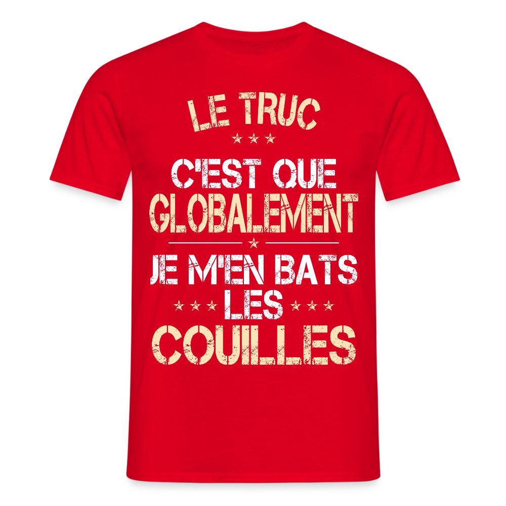 T-shirt Homme - Je m'en bats les couilles - rouge