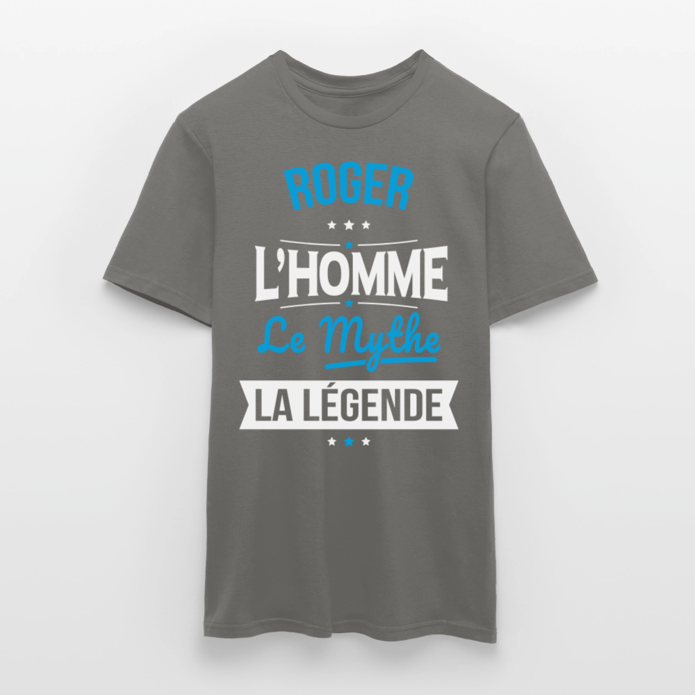 T-shirt Homme - Roger - l'Homme - le Mythe - la Légende - gris graphite