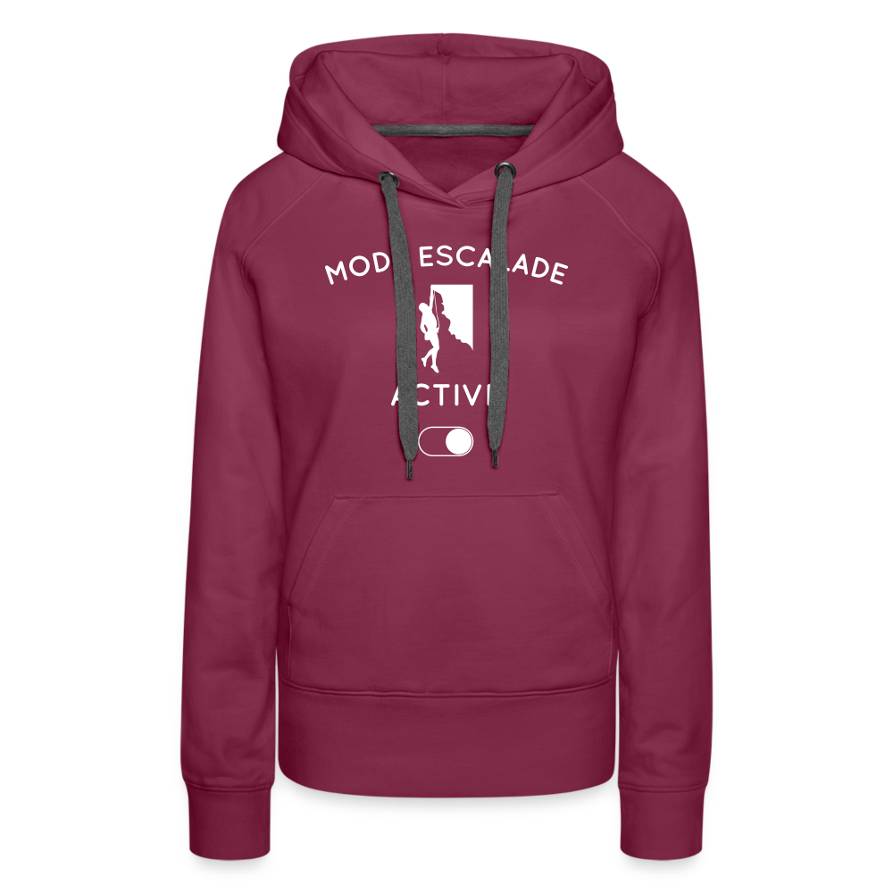 Sweat à capuche Premium Femme - Mode escalade activé - bordeaux
