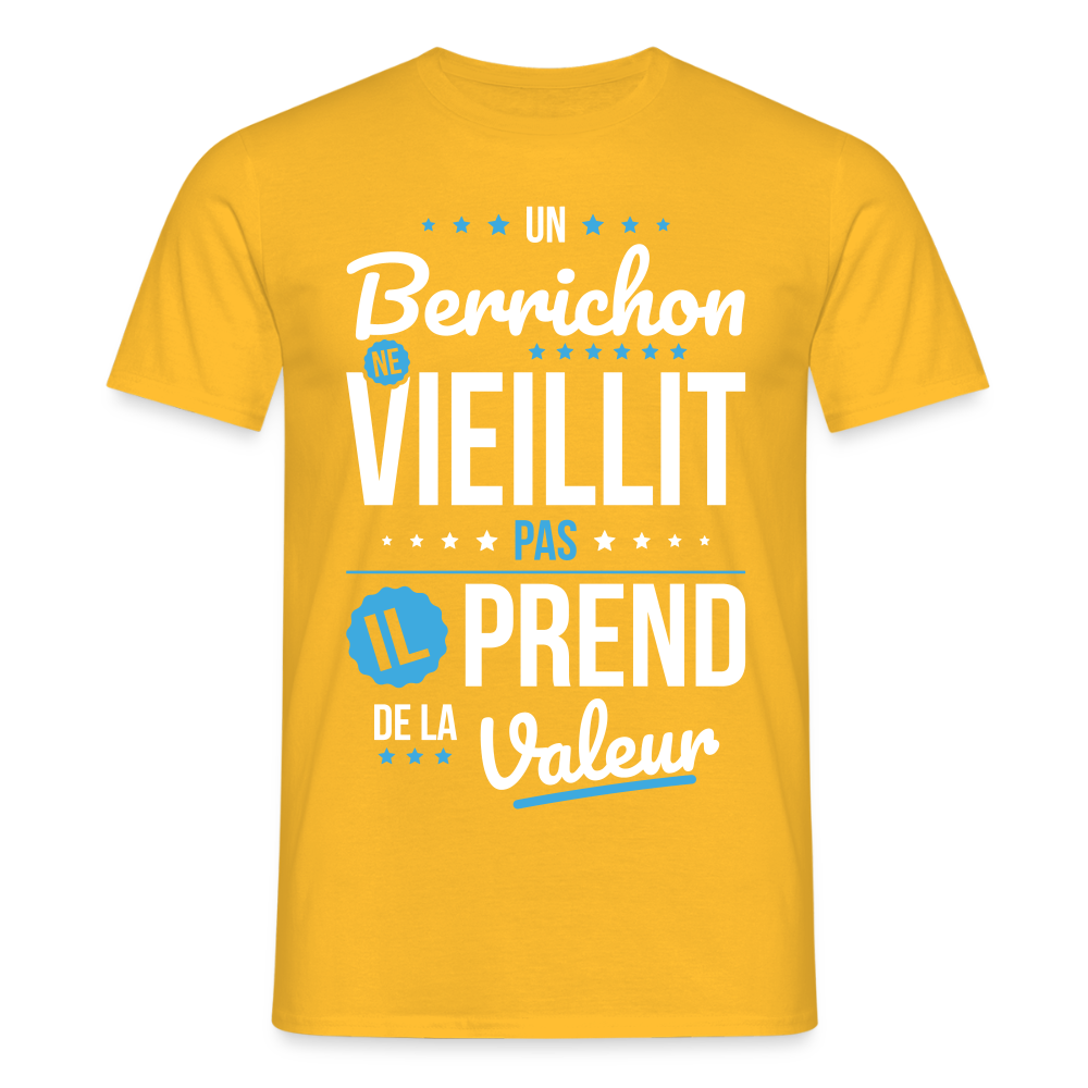 T-shirt Homme - Un Berrichon ne vieillit pas - jaune