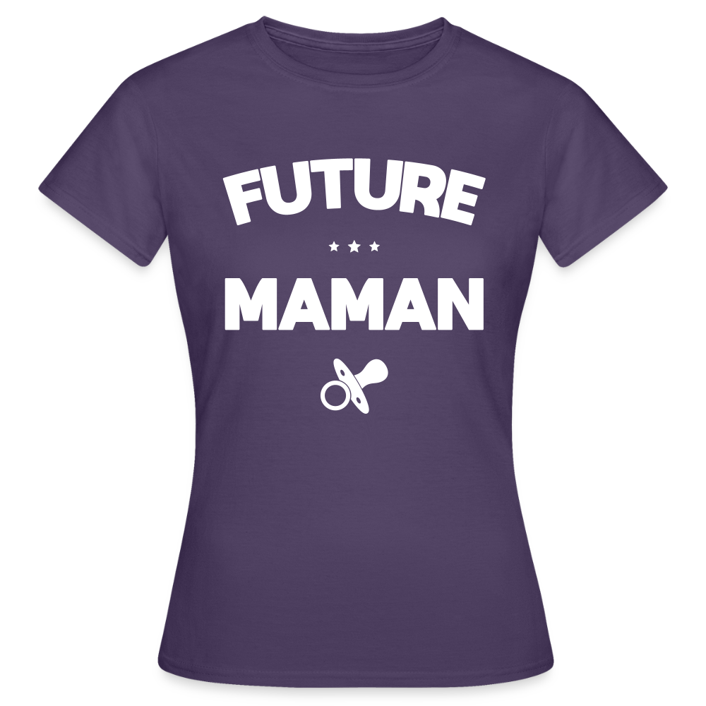 T-shirt Femme - Future Maman - violet foncé