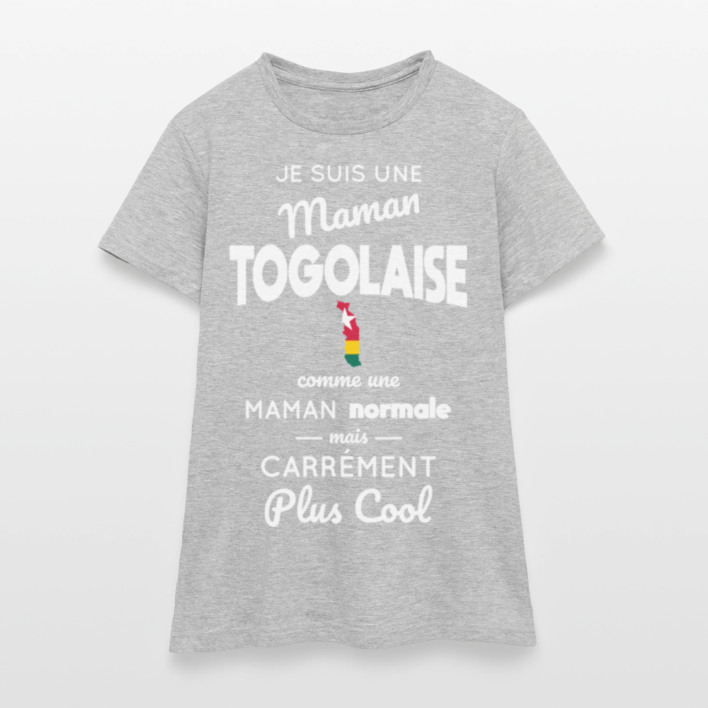 T-shirt Femme - Maman Togolaise plus cool - gris chiné