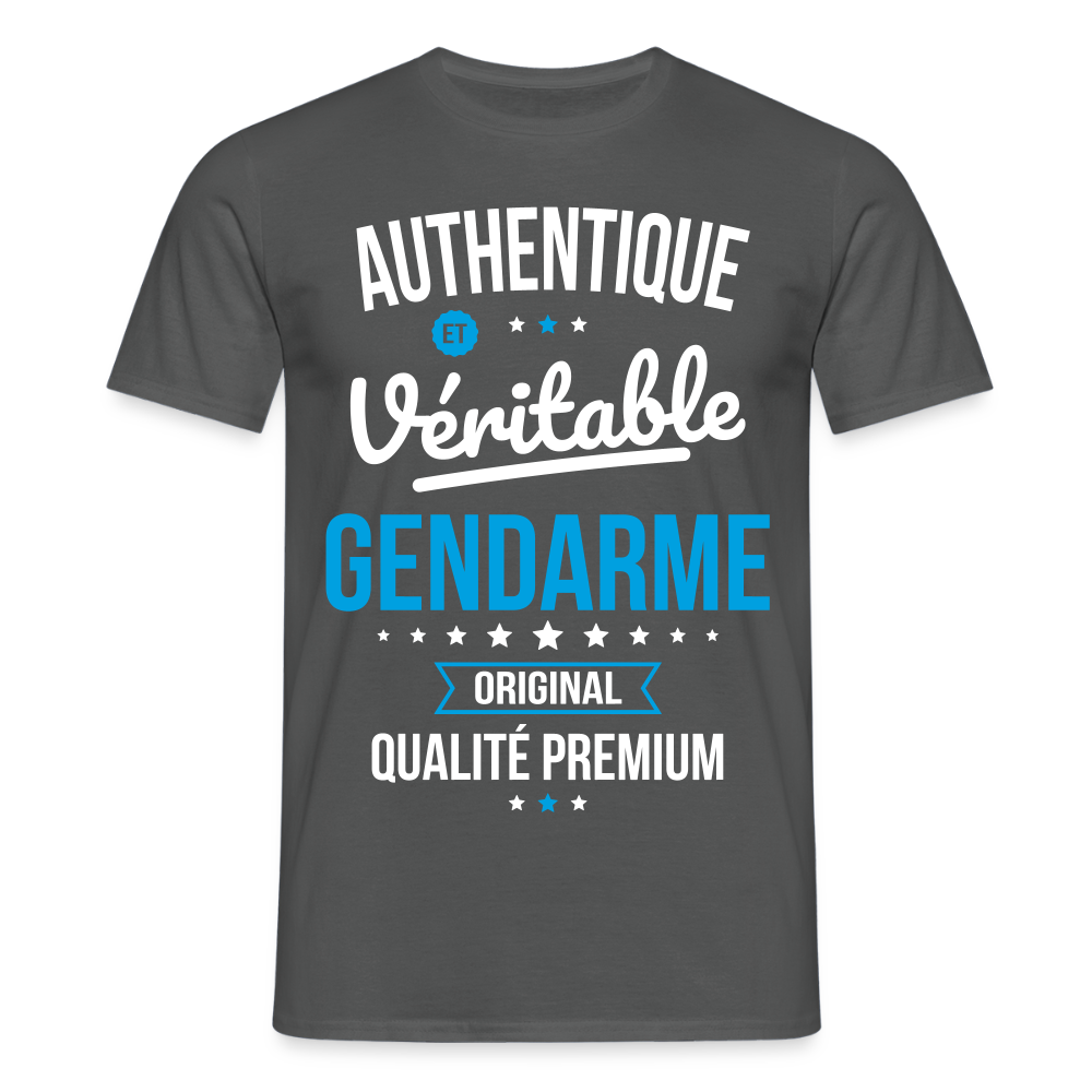 T-shirt Homme - Authentique et véritable Gendarme - charbon