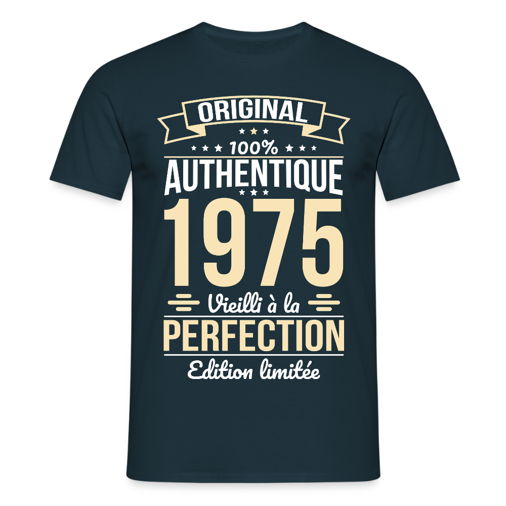 T-shirt anniversaire homme 50 ans – Original 1975 - marine