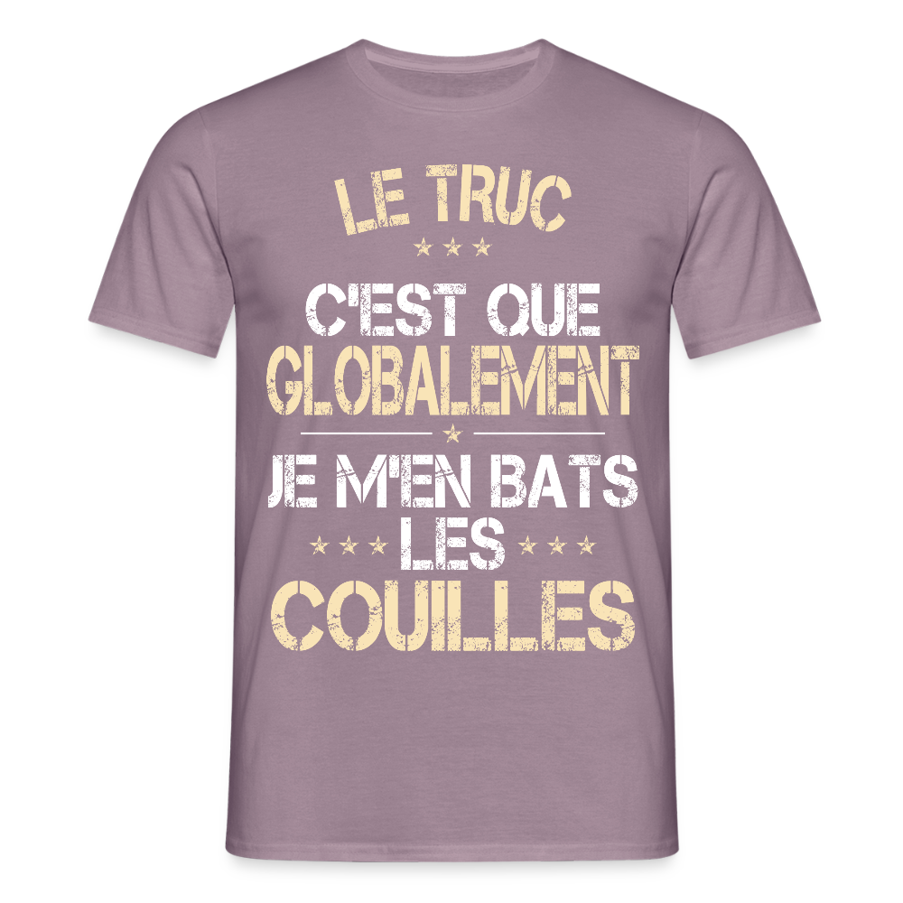 T-shirt Homme - Je m'en bats les couilles - mauve gris