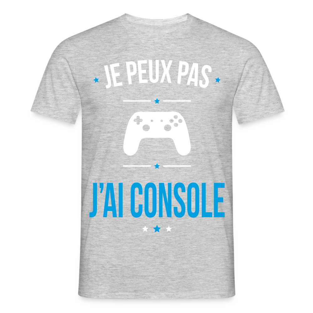 T-shirt Homme - Je peux pas j'ai Console - gris chiné