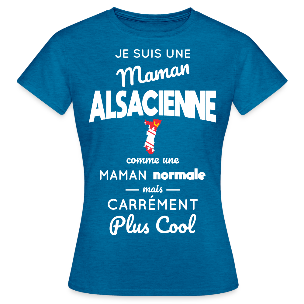 T-shirt Femme - Maman Alsacienne plus cool - bleu saphir antique chiné