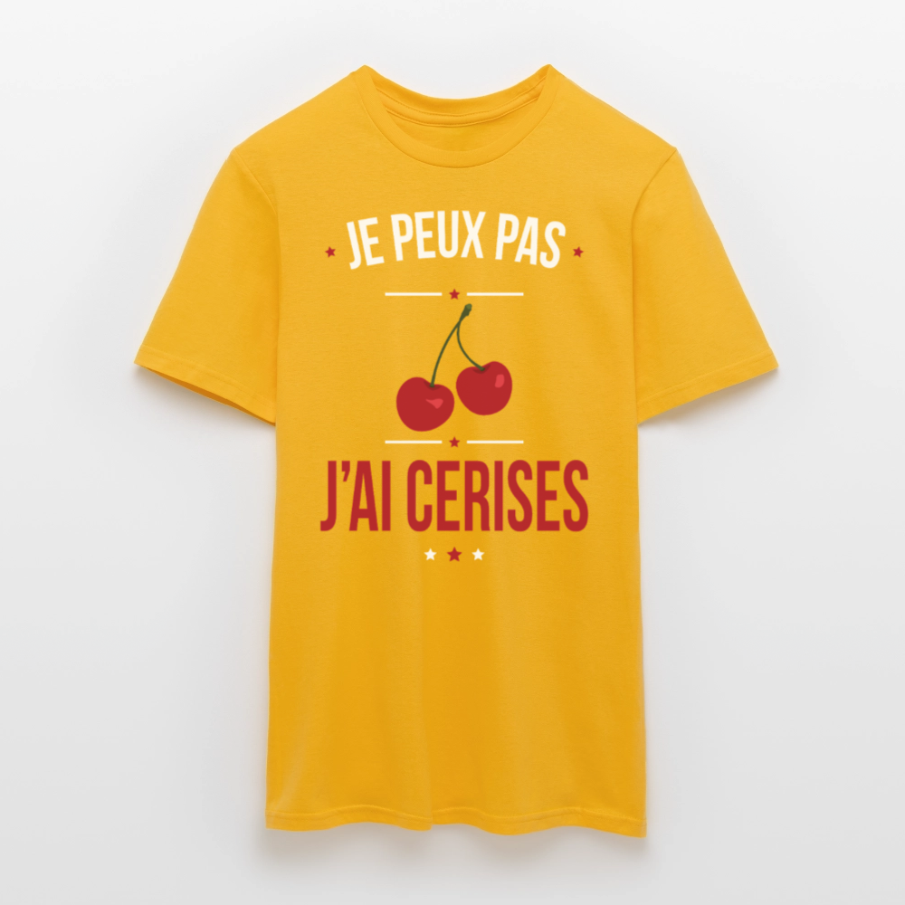 T-shirt Homme - Je peux pas j'ai cerises - jaune